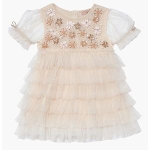 Tutu De Monde Bebe Marigold Sequin Tulle Ruffle Dress